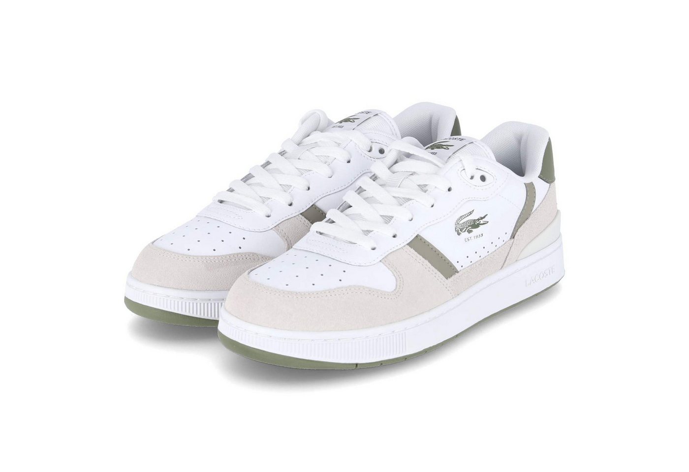 Lacoste 50SMA0185-2H4 Herren Leder & Textil weiss Schnürschuh