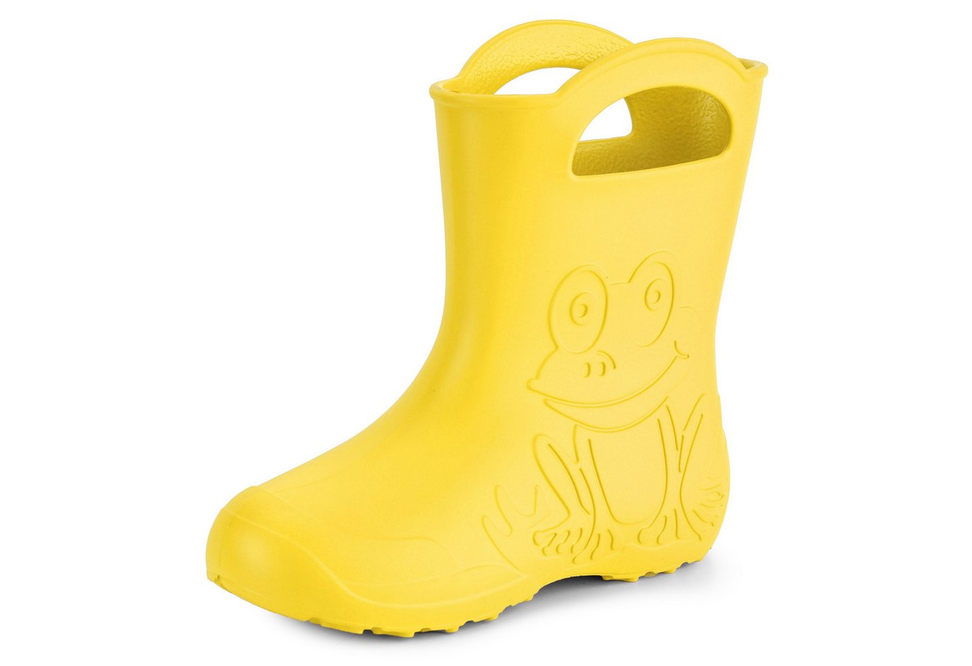 Ladeheid EVA Regenschuhe für Frauen LA-CA-09 Gummistiefel Damen federleichte Gartenschuhe mit Griffen (gelb)