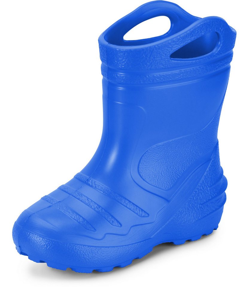 Ladeheid federleichte Regenschuhe Kinder mit Griffen KL051 Gummistiefel mit herausnehmbare Einlegesohle