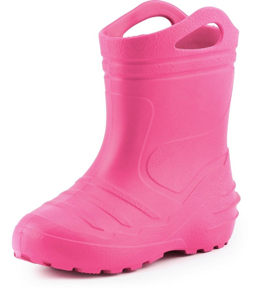Ladeheid federleichte Regenschuhe Kinder mit Griffen KL051 Gummistiefel mit herausnehmbares Innenfutter