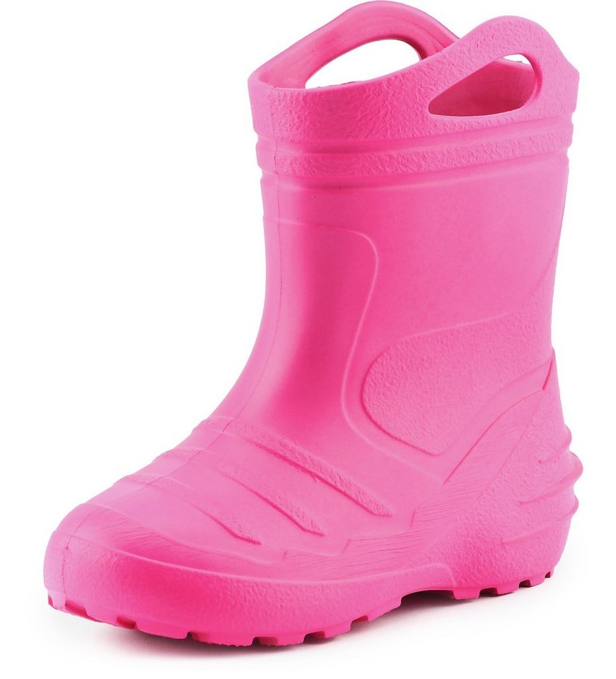 Ladeheid federleichte Regenschuhe Kinder mit Griffen KL051 Gummistiefel mit herausnehmbares Innenfutter