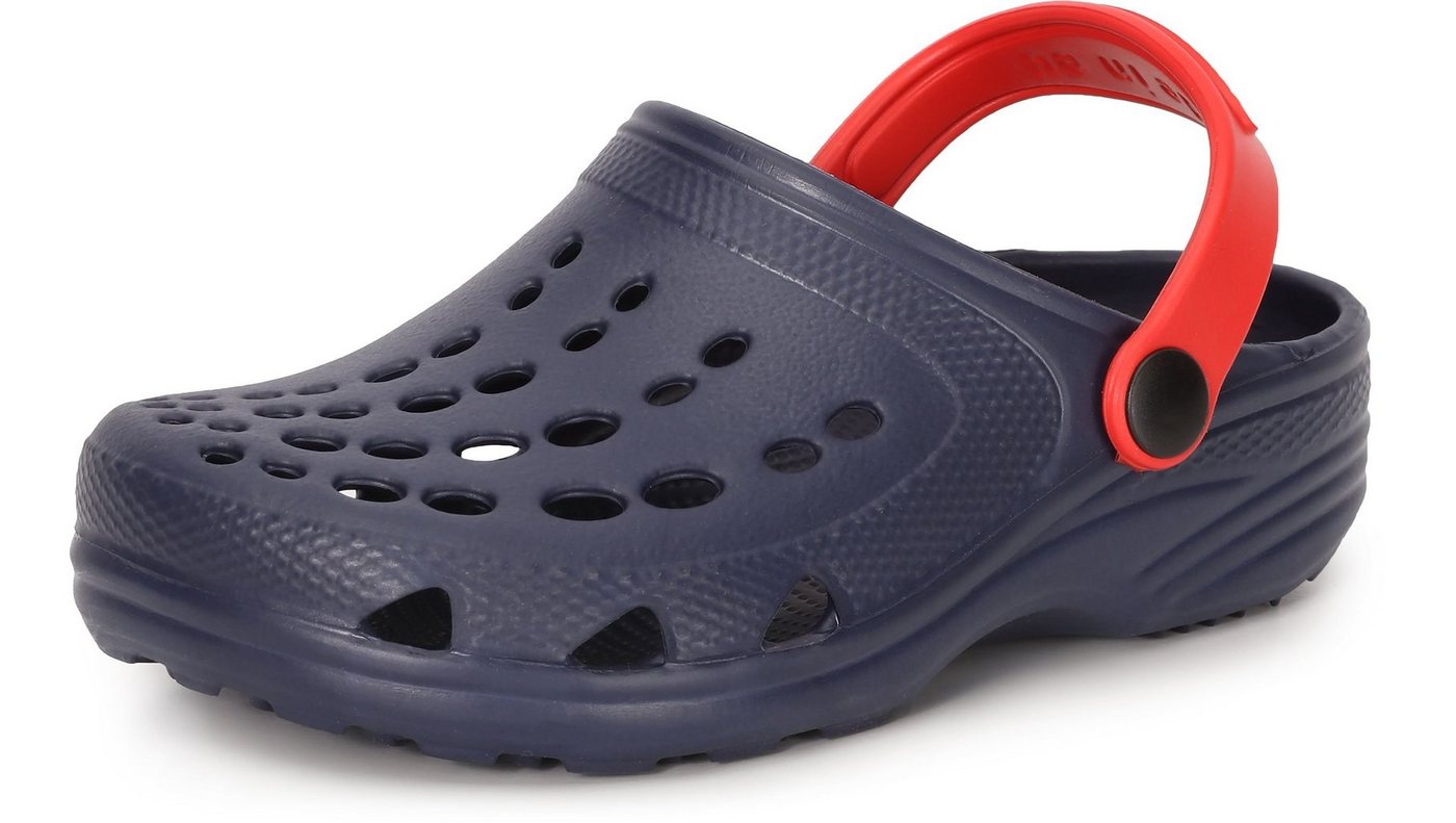 Ladeheid Kinder EVA Clogs Gartenclogs Gartenschuhe LA-CA-06 Clog (blau/rot)