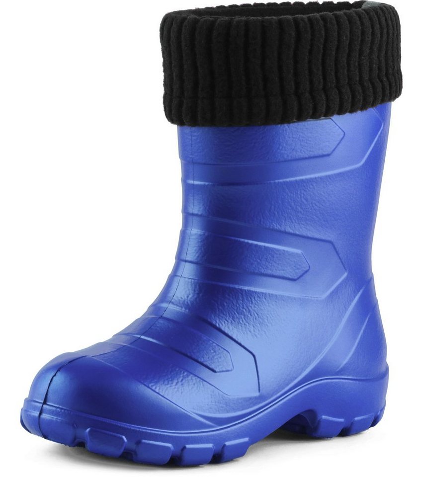 Ladeheid Kinder federleichte EVA Thermo Gummistiefel gefüttert LA845KIDS Gummistiefel (blau/schwarz)