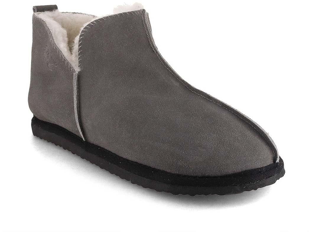 LAMMBOCK Shearlock Lammfell Hausschuhe für Damen Herren, grau Hausschuh Winterhausschuhe aus Lammfell, temperaturregulierend