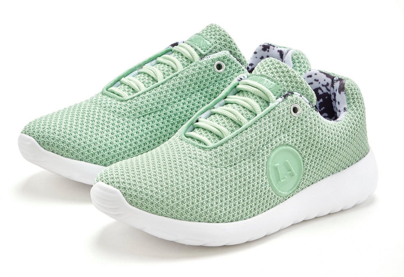 LASCANA ACTIVE Sneaker mit Wohlfühlinnensohle, Schnürhalbschuh, Freizeitschuh VEGAN (grün)