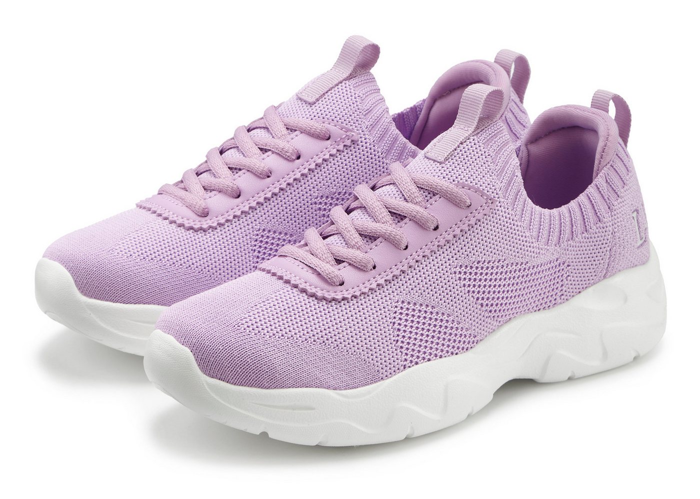 LASCANA ACTIVE Turnschuhe, Sneaker ultraleicht und bequem zum Reinschlüpfen mit Zierschnürung VEGAN (flieder)