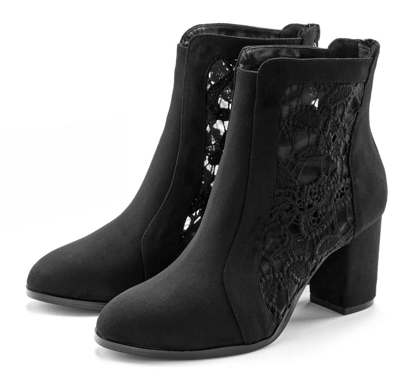 Lascana Ankle Boot, Stiefel High-Heel-Stiefelette mit modischer Spitze und bequemen Blockabsatz