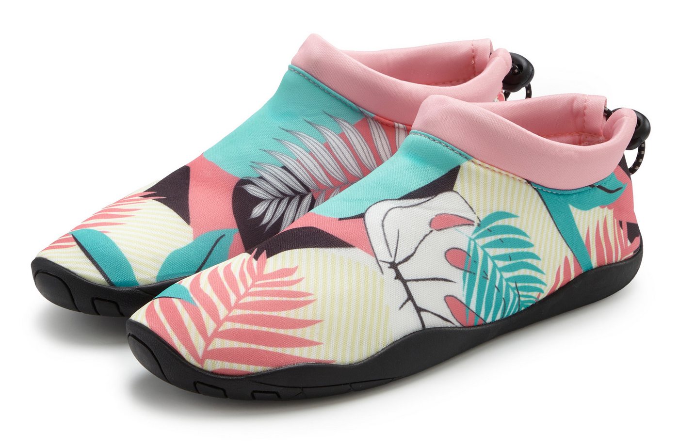 Lascana Badeschuh Aquaschuh, Slipper, Wasserschuh ultraleicht und schnelltrocknend VEGAN (schwarz)