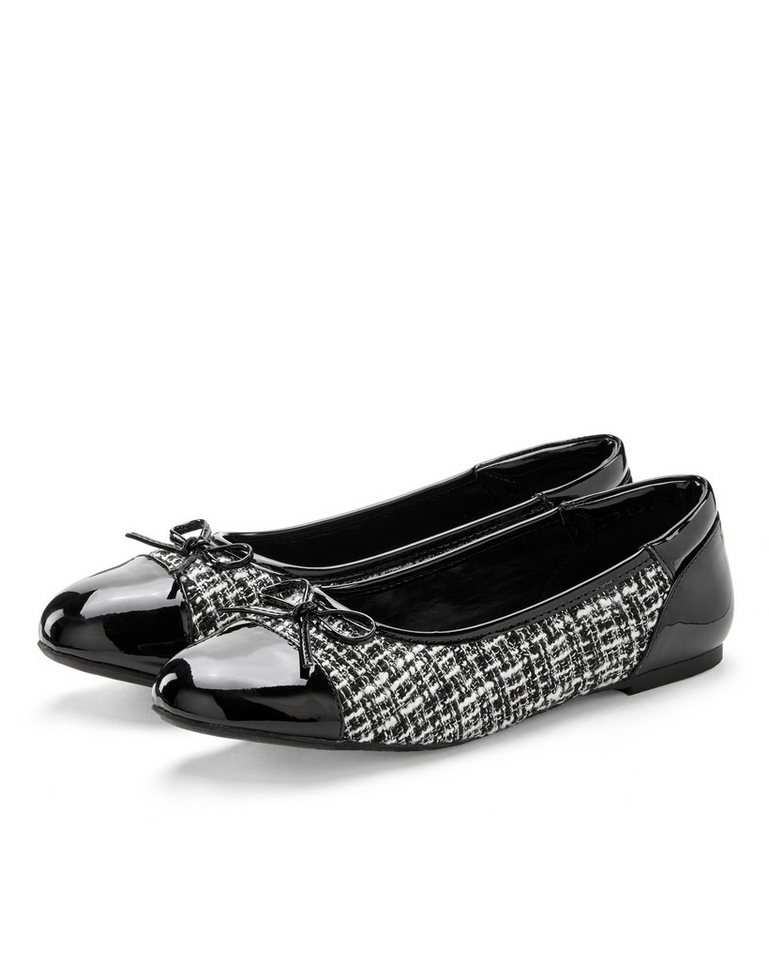 Lascana Ballerina in Hahnentritt-Optik, Freizeitschuh, Slipper, Halbschuh VEGAN