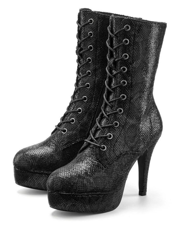 LASCANA Belle Affaire Stiefel, Schnürstiefelette, High-Heel-Boots mit Plateauabsatz