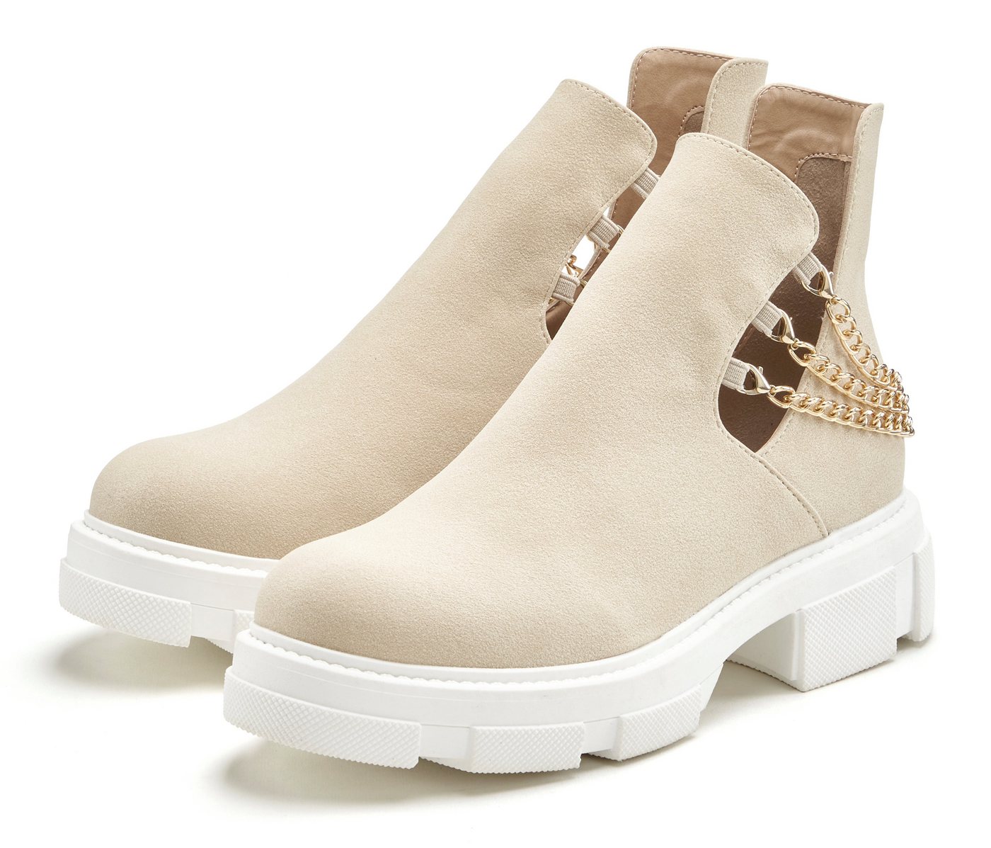 Lascana Chelseaboots mit modischem Ketten-Detail, Ankle Boots, Stiefelette