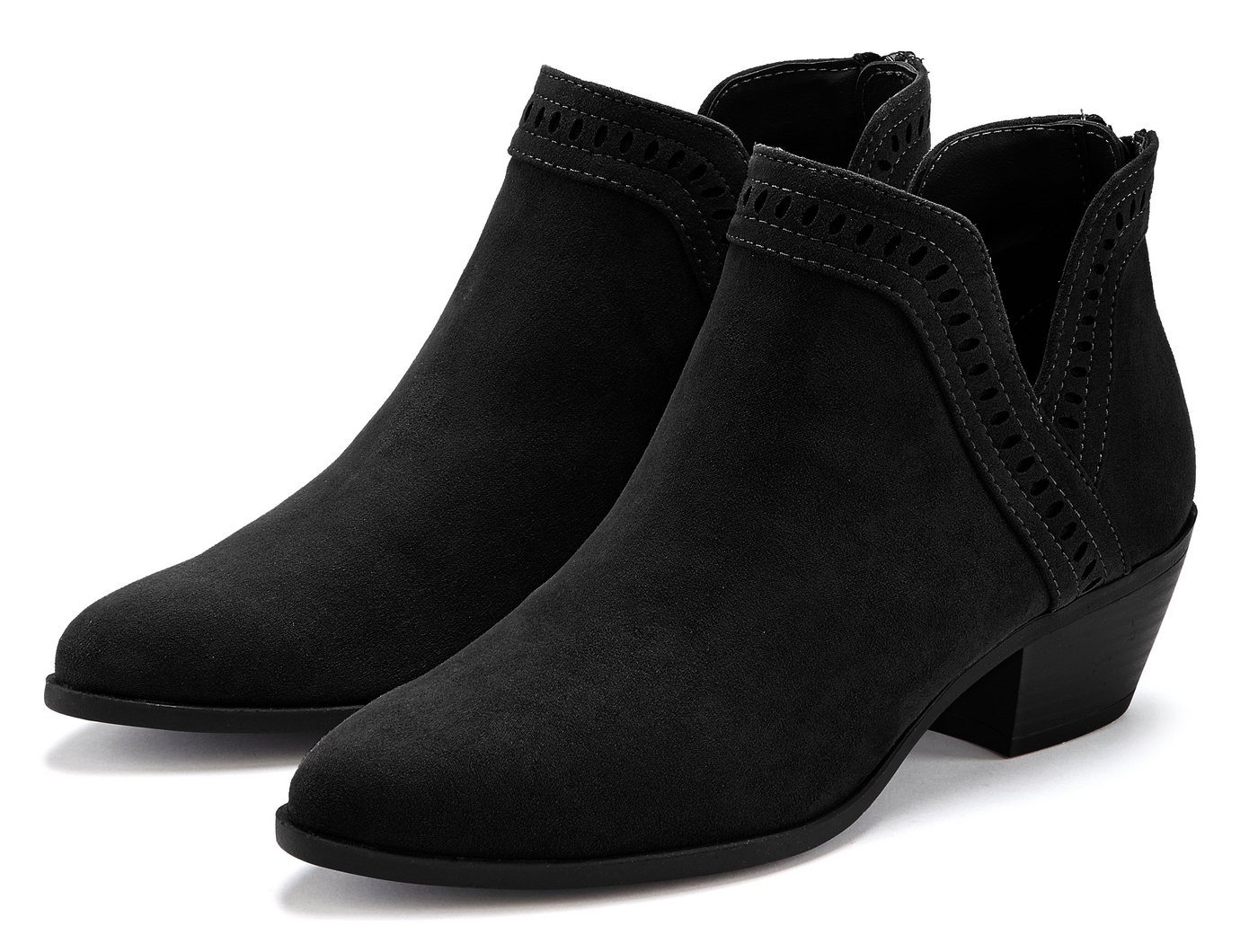 Lascana Cowboy Stiefelette Cowboy Boots, Western Stiefelette, Ankleboots mit Ausschnitt VEGAN