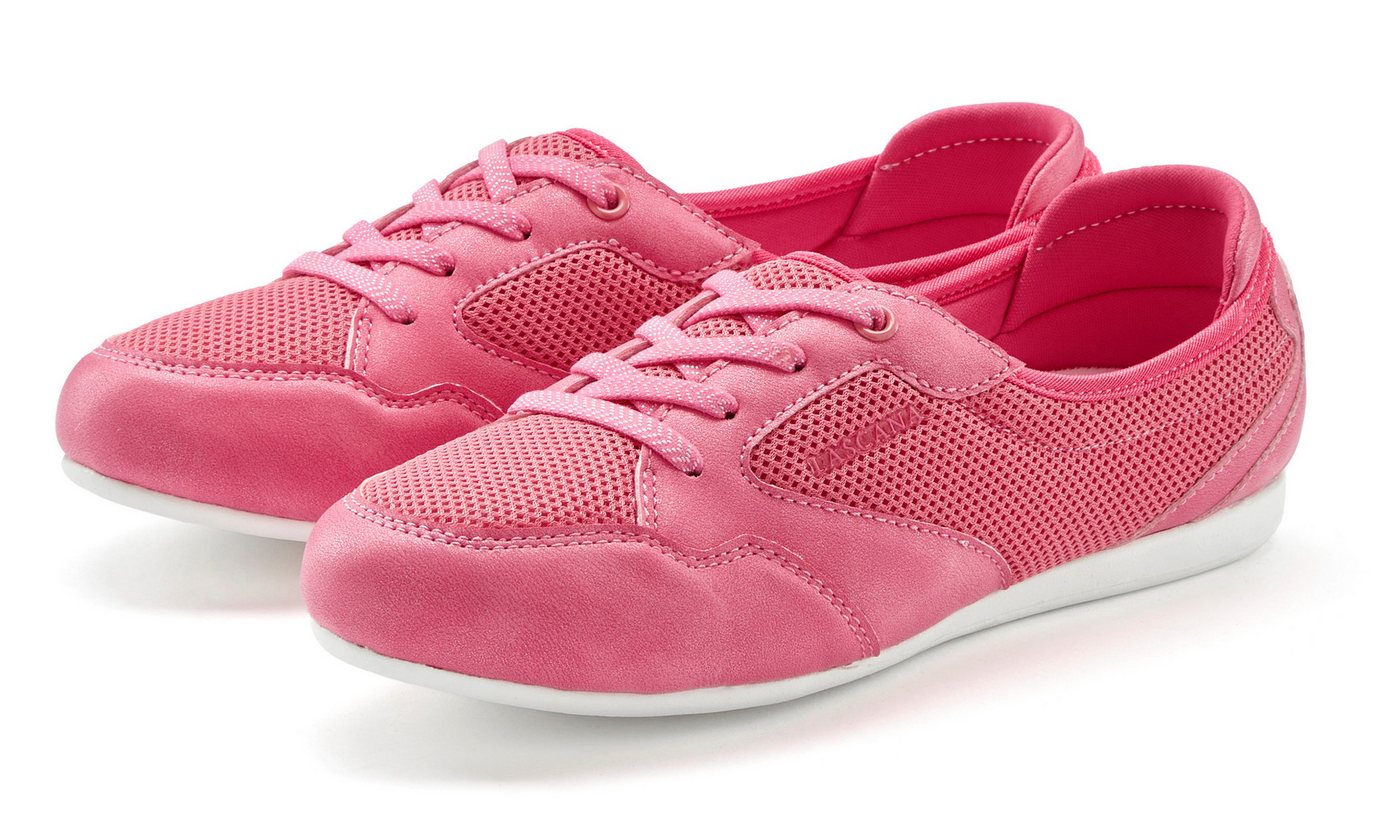 Lascana Freizeitschuh, Halbschuh, Sneaker in modischer Mesh-Optik zum Reinschlüpfen VEGAN (rosa)