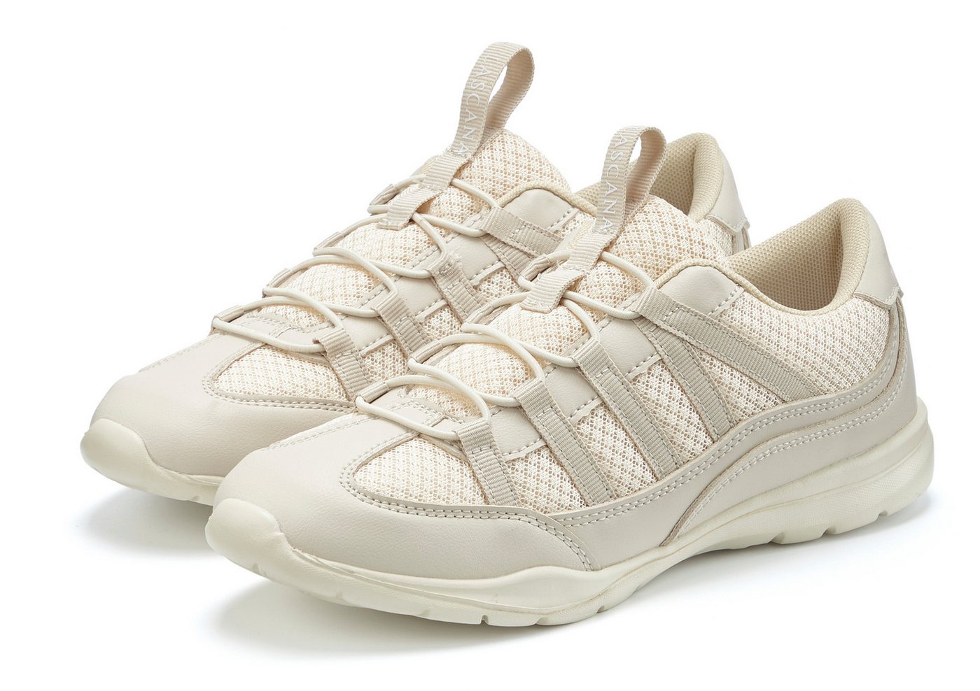 Lascana Freizeitschuh, Halbschuh, Sneaker zum Reinschlüpfen mit elastischen Schnürbändern VEGAN