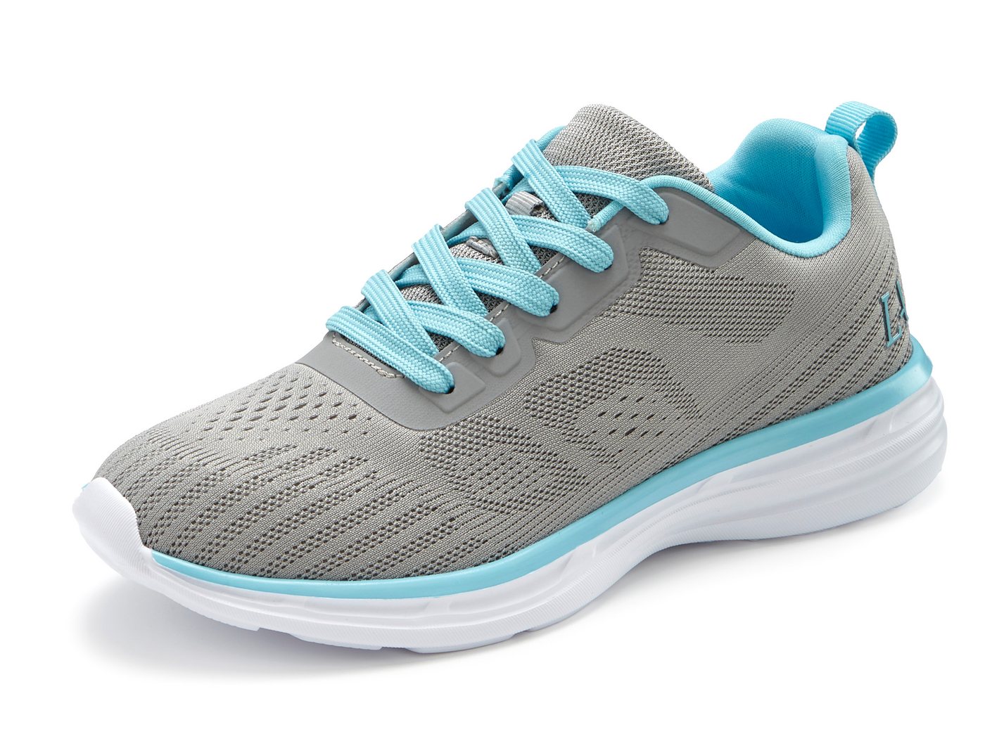 Lascana Freizeitschuh, Halbschuh, Turnschuhe, Sneaker NEU mit farbigen Details im sportiven Look VEGAN (blau/grau)