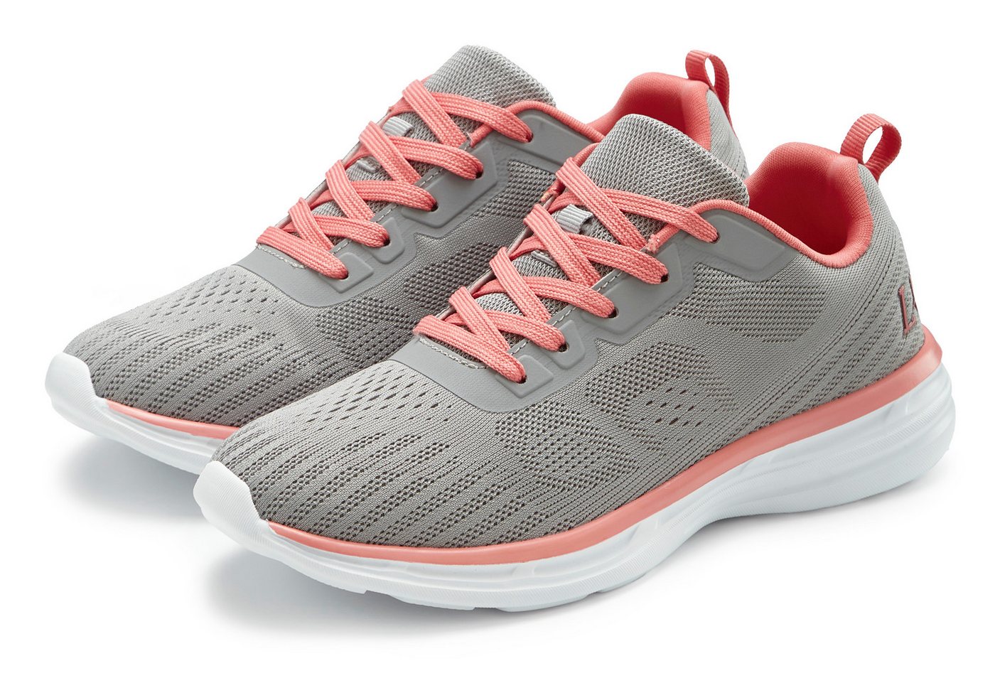 Lascana Freizeitschuh, Halbschuh, Turnschuhe, Sneaker NEU mit farbigen Details im sportiven Look VEGAN (grau/orange)