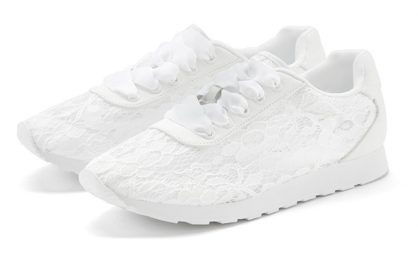 Lascana Freizeitschuh, Schnürschuh, Sneaker mit modischer Spitze VEGAN