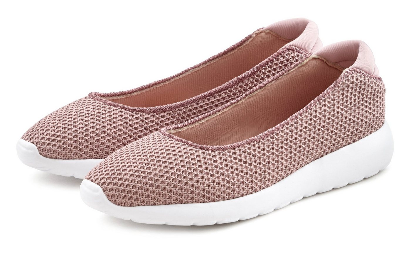 Lascana Freizeitschuh, Slipper, Halbschuh, Ballerina zum Reinschlüpfen, leichte Mesh-Optik VEGAN