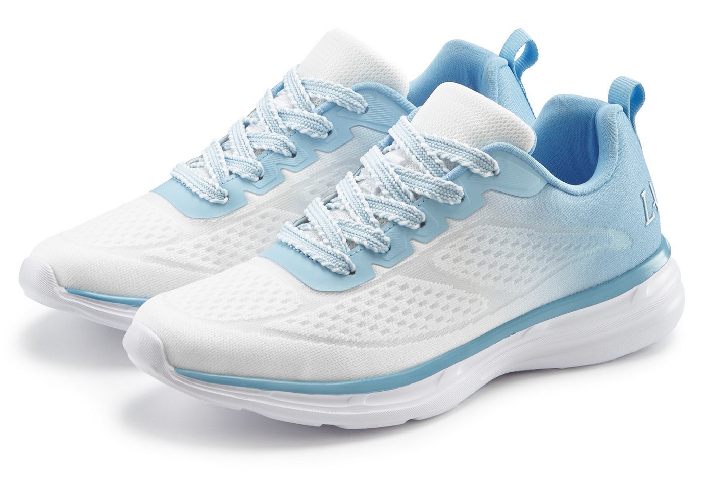 Lascana Halbschuh, Freizeitschuh, Turnschuhe, Sneaker NEU mit modischen Farbdetails VEGAN (weiß/blau)