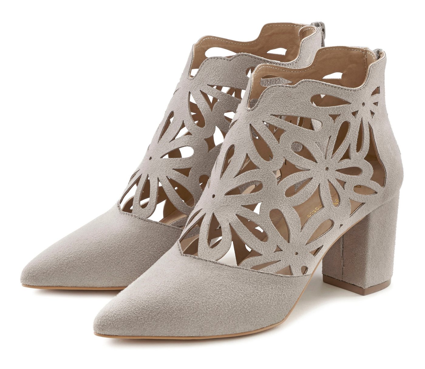 Lascana High-Heel-Stiefelette mit femininer Spitze und Blockabsatz, Ankle Boot, Stiefel