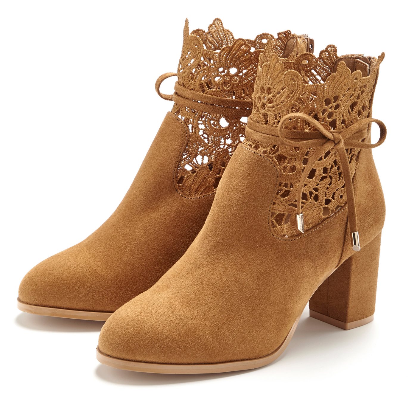 Lascana High-Heel-Stiefelette mit modischer Spitze und bequemen Blockabsatz, Ankle Boot, Stiefel