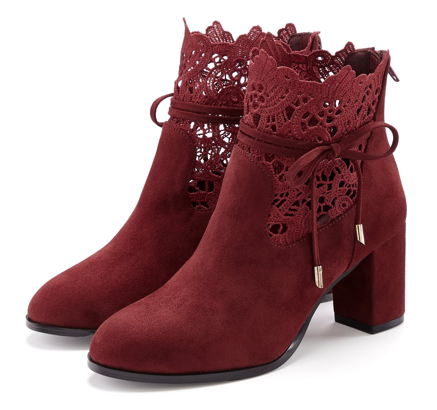 Lascana High-Heel-Stiefelette mit modischer Spitze und bequemen Blockabsatz, Ankle Boot, Stiefel