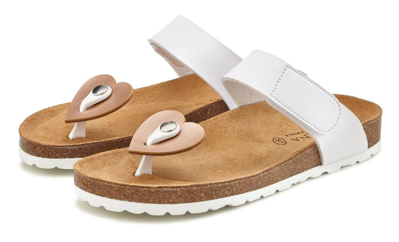 Lascana Mule, Sandale, offener Schuh, Sommerschuh, Zehentrenner Pantolette (3-tlg) mit Komfortkorkfußbett aus Leder und 2 abnehmbaren Oberteilen