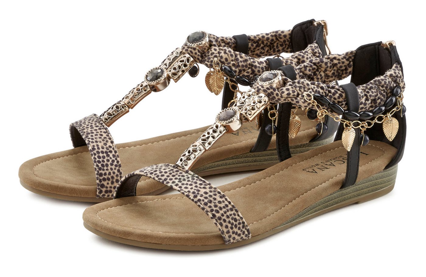 Lascana offener Schuh, Sandale Sandalette, Sommerschuh im Festival-Look VEGAN