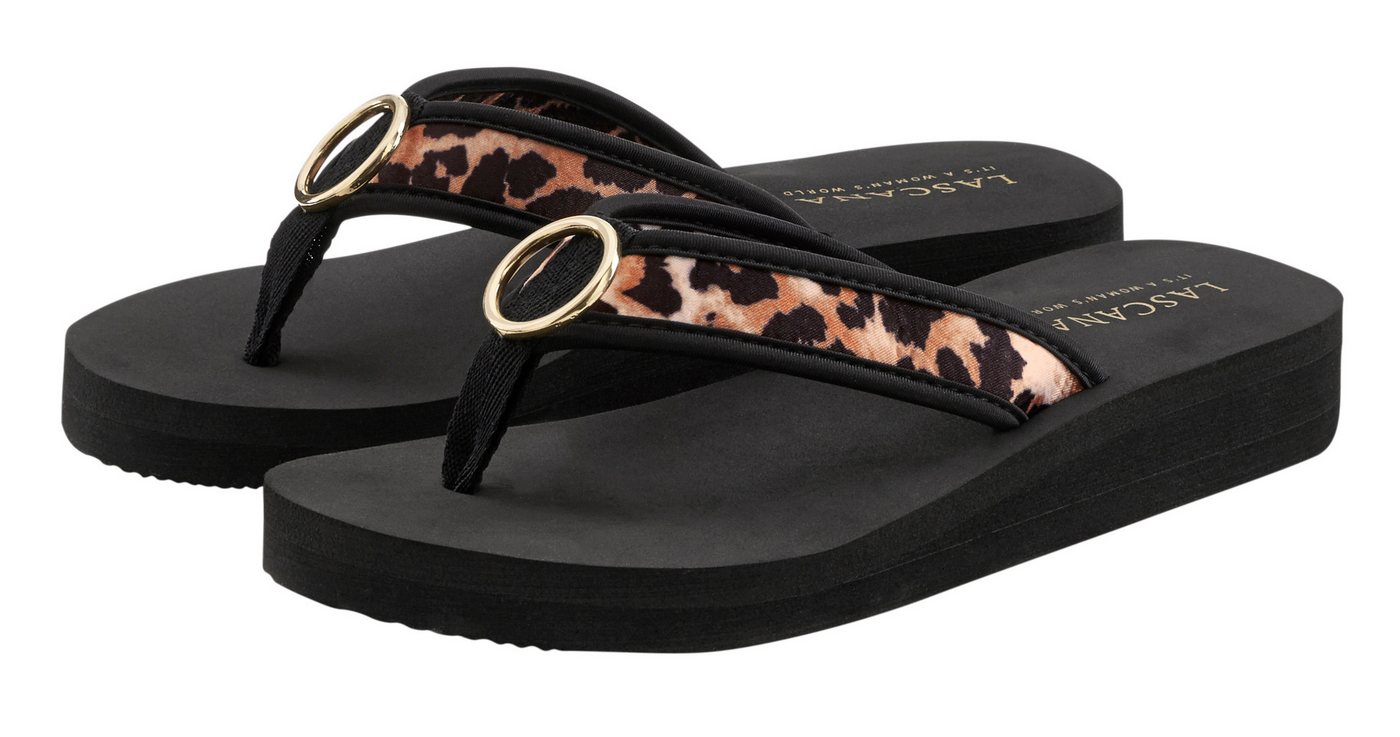 Lascana Sandale, Pantolette, Badezehentrenner Zehentrenner, Badeschuh mit Ringapplikation 