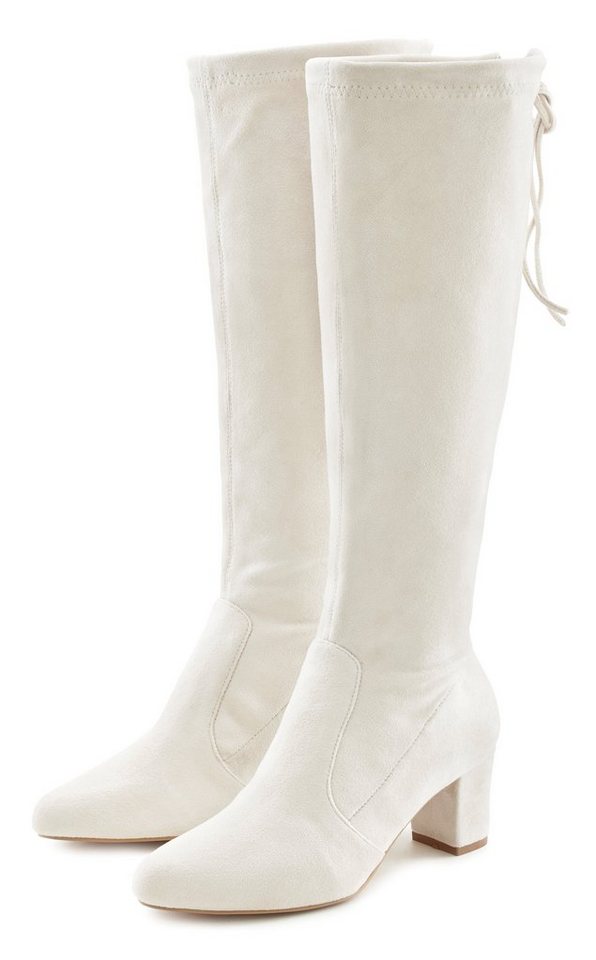 Lascana Schlupfstiefel Schlupfboots, Slouchy Boots, Slip-On, Stretch & Blockabsatz