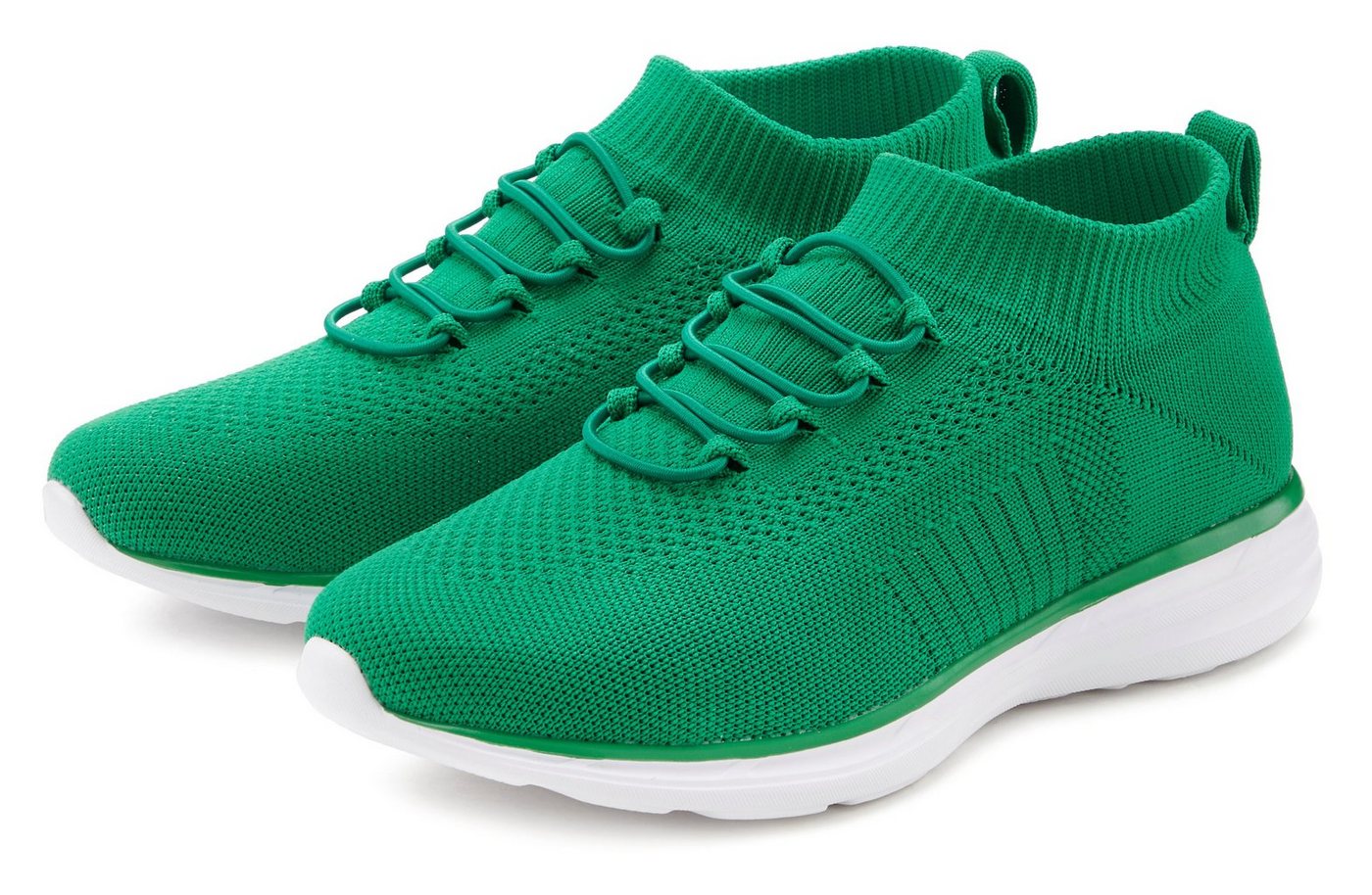 Lascana Slipper, Halbschuh, ultraleicht und bequem, Sneaker zum Reinschlüpfen mit elastischen Schnürbändern VEGAN