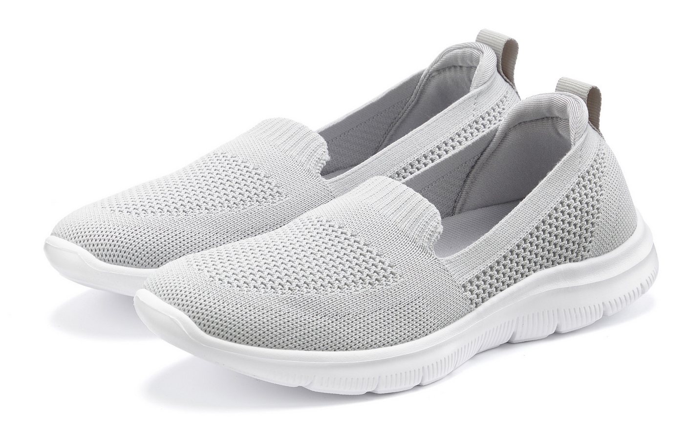 Lascana Slipper Sneaker, Halbschuh, ultraleicht zum Reinschlüpfen VEGAN (grau)