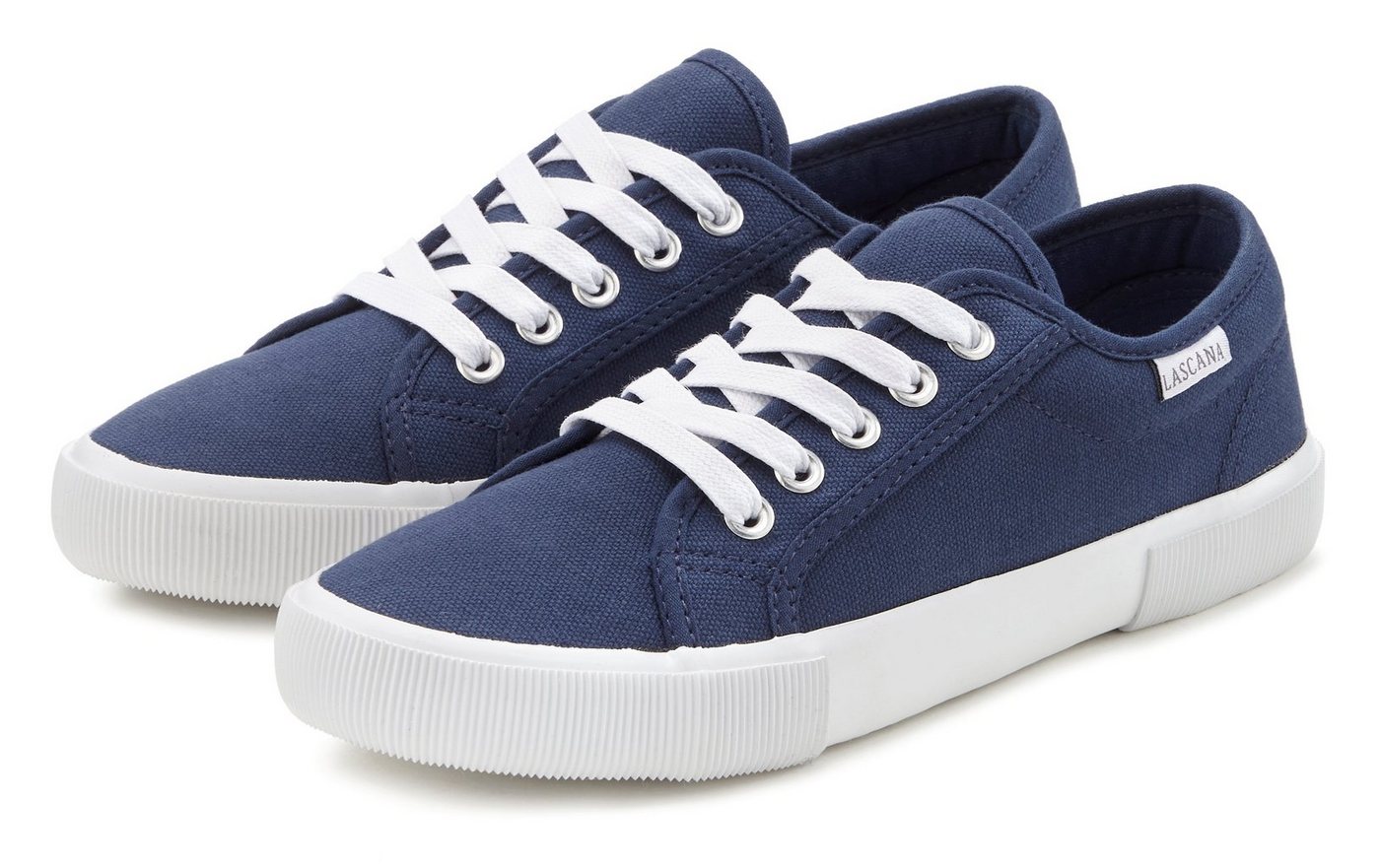 Lascana Sneaker aus Textil, Schnürhalbschuh, Freizeitschuh (blau)