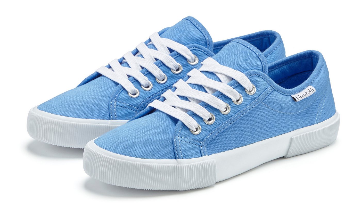 Lascana Sneaker aus Textil, Schnürhalbschuh, Freizeitschuh, Turnschuh (blau)