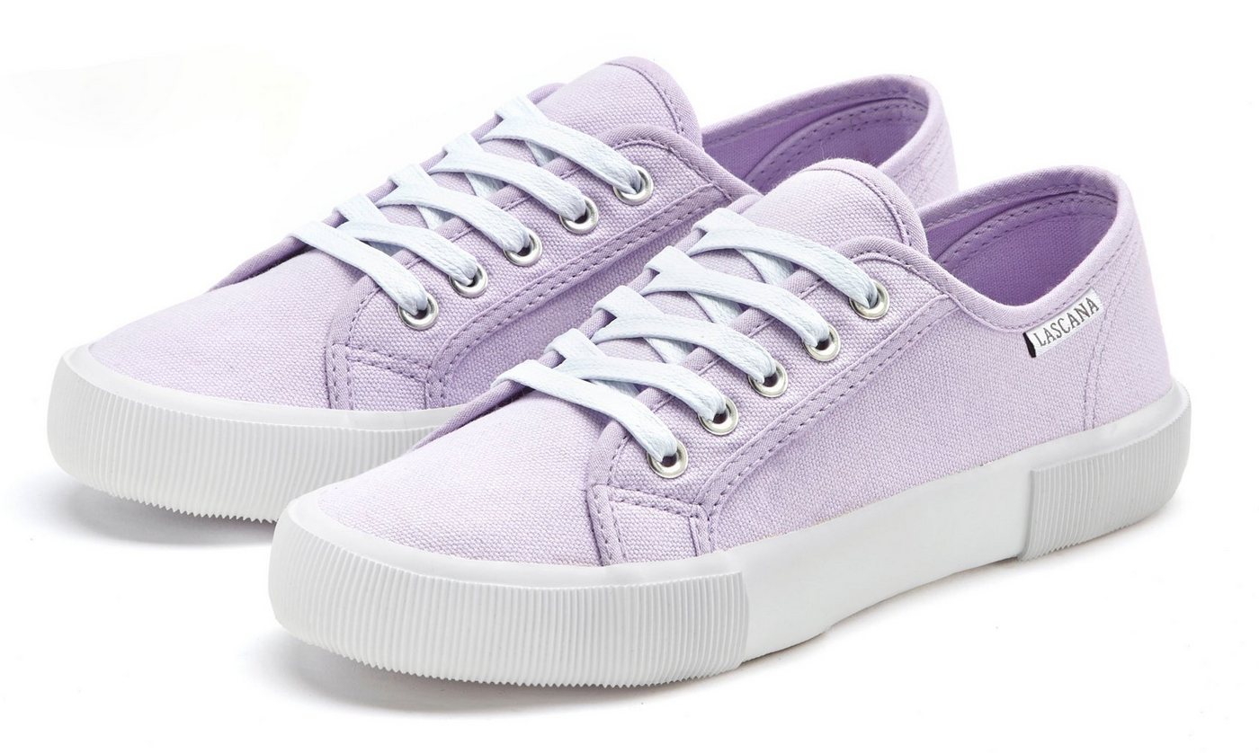 Lascana Sneaker aus Textil, Schnürhalbschuh, Freizeitschuh, Turnschuh (lila)
