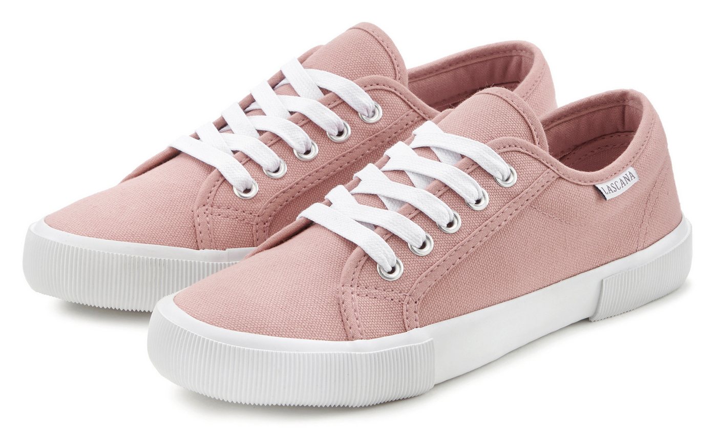 Lascana Sneaker aus Textil, Schnürhalbschuh, Freizeitschuh (rosa)