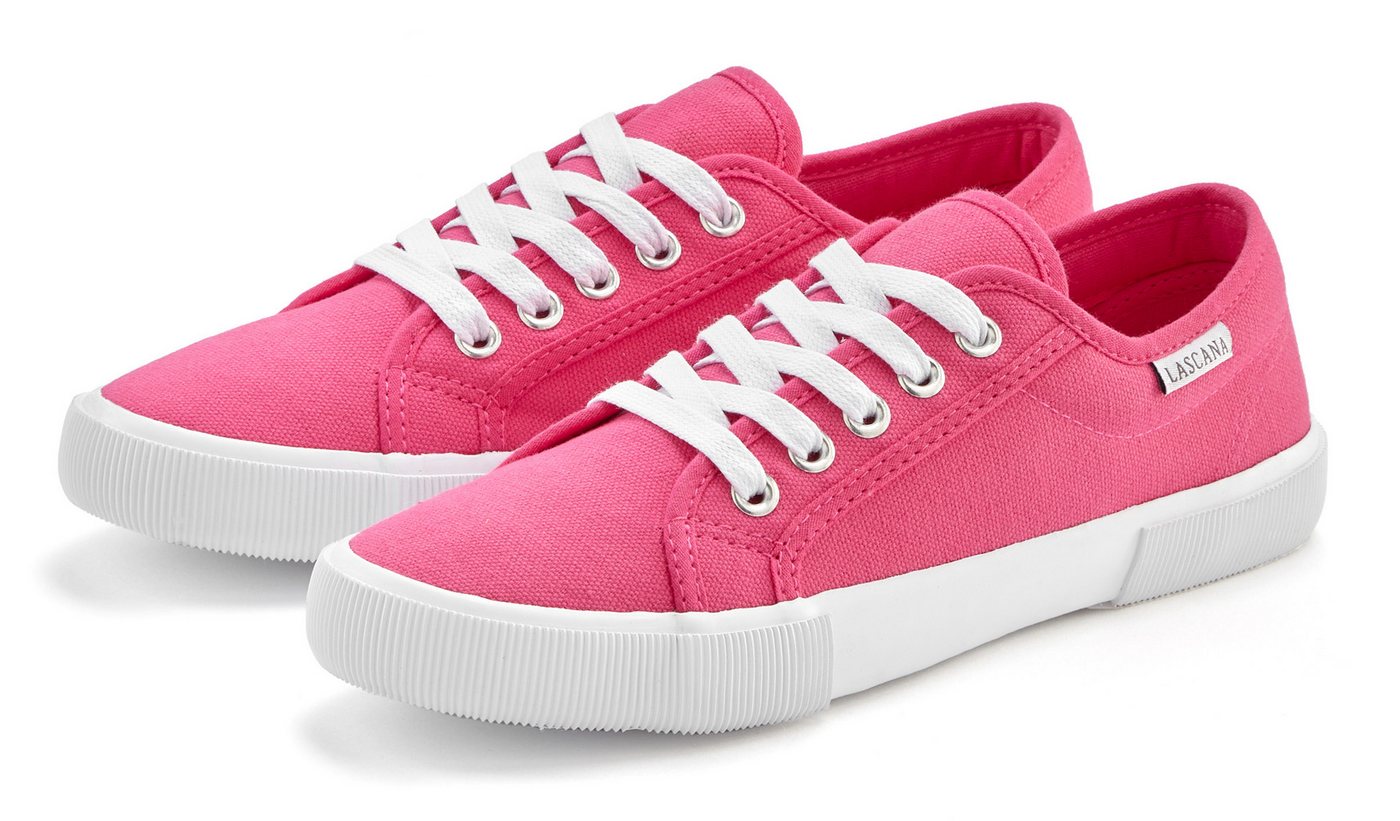 Lascana Sneaker aus Textil, Schnürhalbschuh, Freizeitschuh, Turnschuh (rosa)