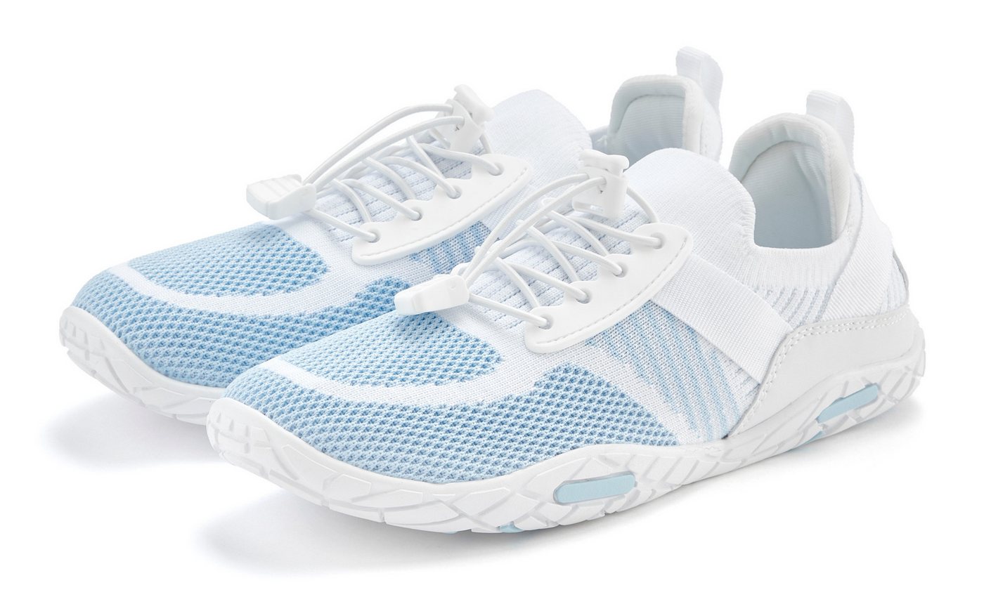 Lascana Sneaker Freizeitschuh, Halbschuh superleicht, flache flexible Sohle VEGAN (blau/weiß)