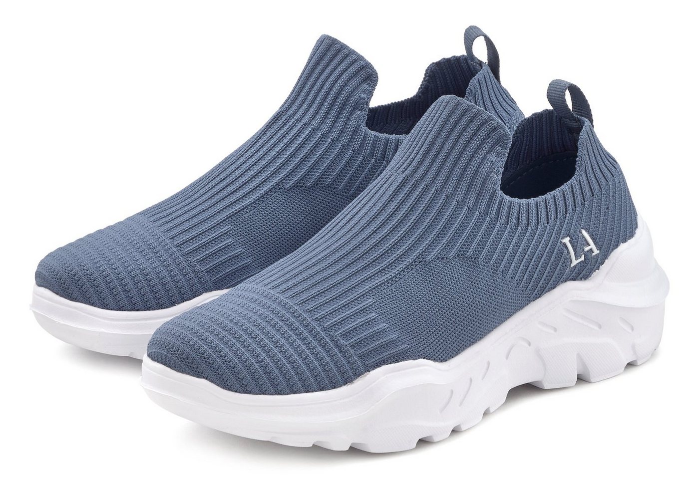 Lascana Sneaker Halbschuh, Slipper, Freizeitschuh zum Reinschlüpfen VEGAN (blau)