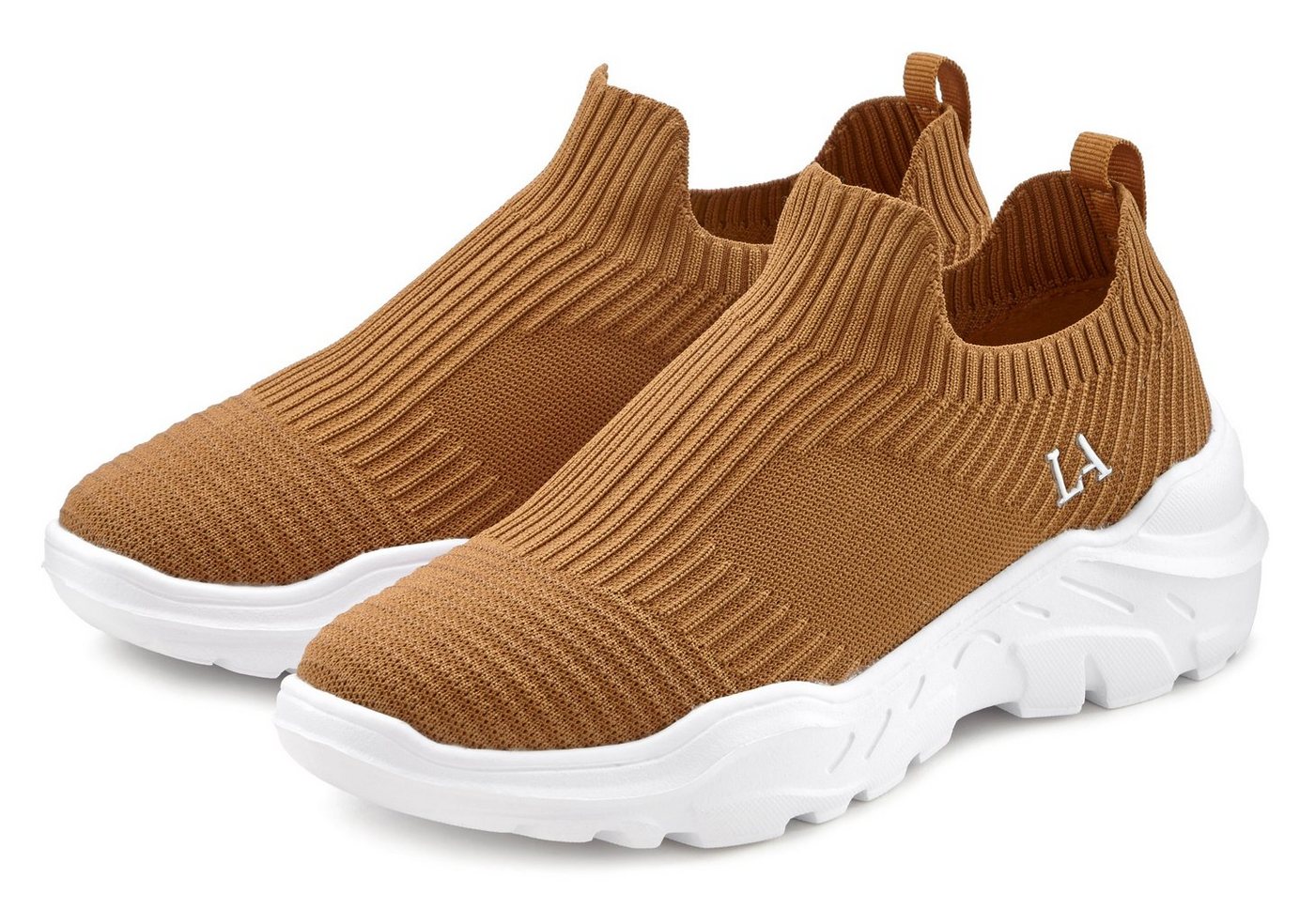 Lascana Sneaker Halbschuh, Slipper, Freizeitschuh zum Reinschlüpfen VEGAN (braun)