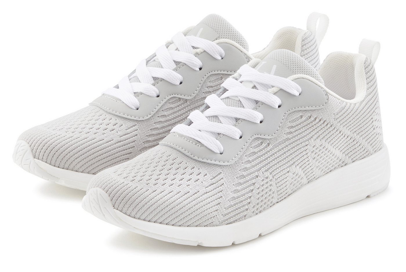 Lascana Sneaker mit herausnehmbarer Innensohle, Freizeitschuh, Halbschuh VEGAN (grau/weiß)