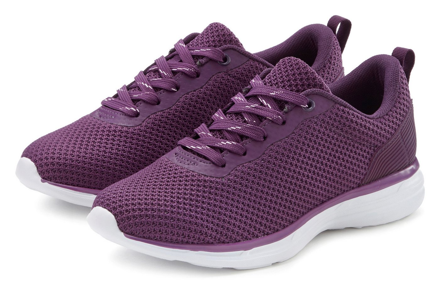 Lascana Sneaker Schnürhalbschuh, Halbschuh, Freizeitschuh ultraleicht VEGAN (lila)