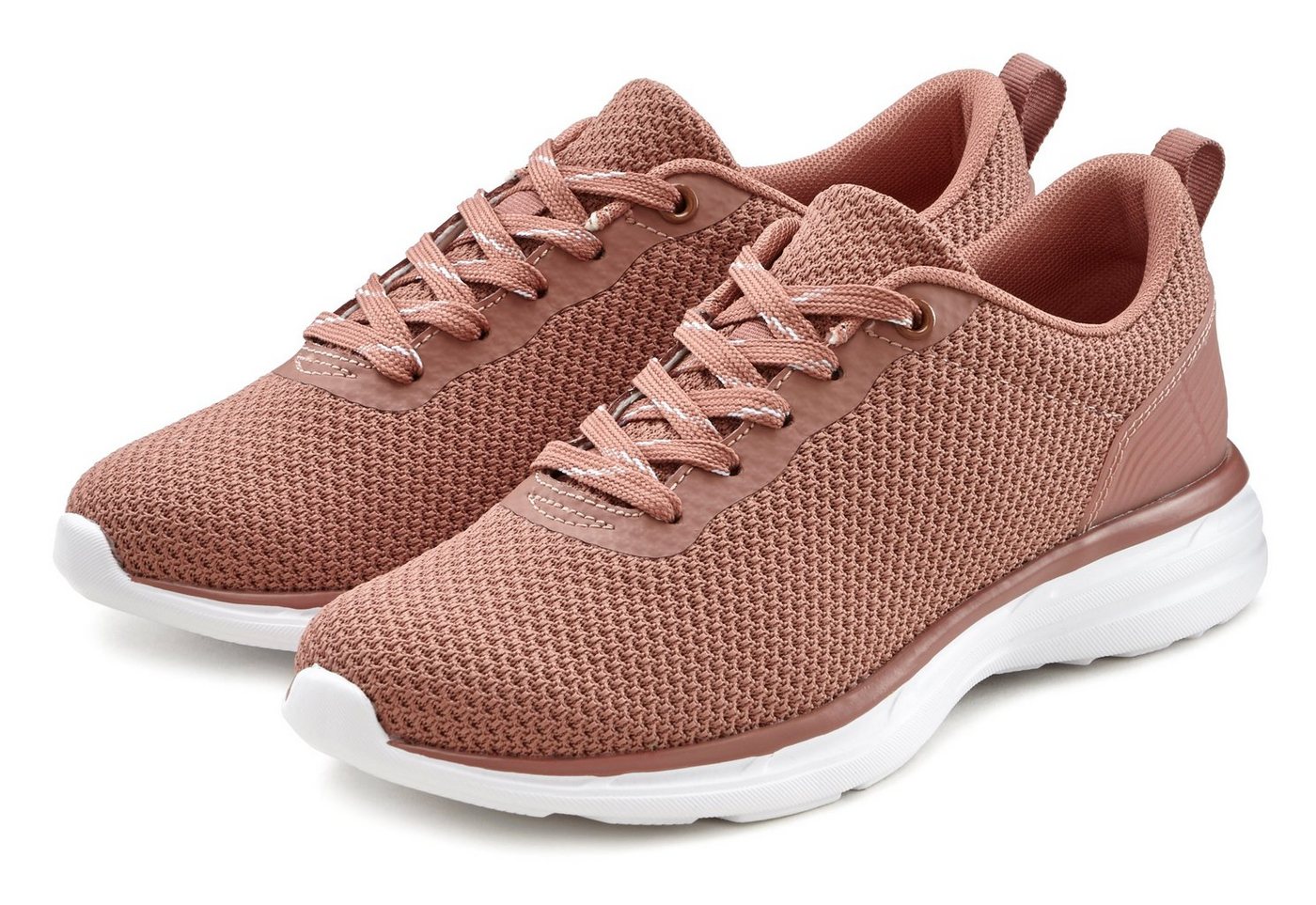 Lascana Sneaker Schnürhalbschuh, Halbschuh, Freizeitschuh ultraleicht VEGAN (rosa)