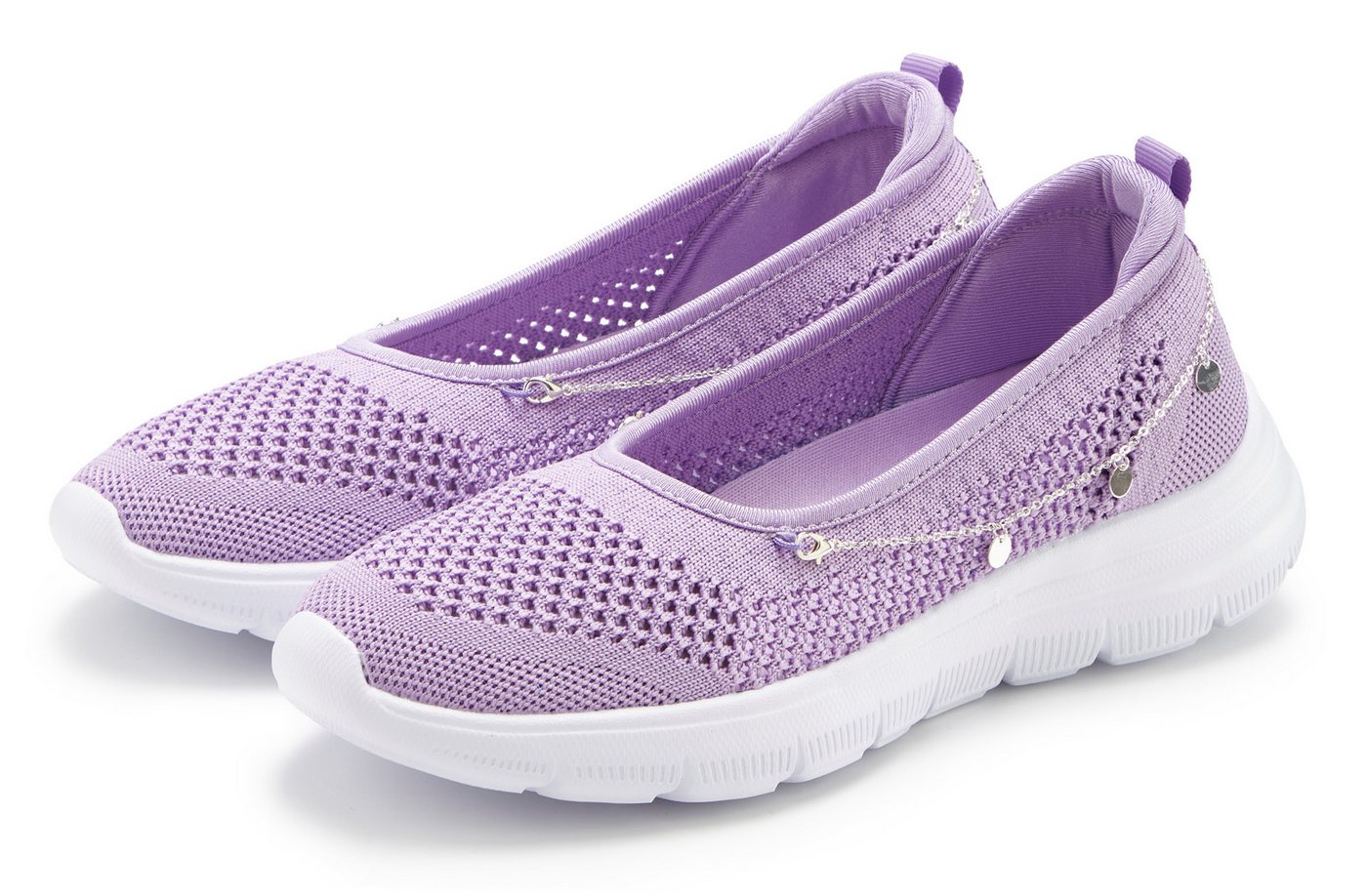 Lascana Slip-On-Sneaker, Freizeitschuh, Slipper, Sneaker Ballerina, Halbschuhe zum Reinschlüpfen VEGAN (flieder)