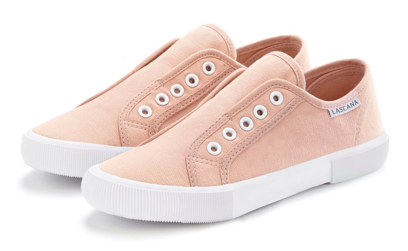 Lascana Slip-On-Sneaker, Sneaker Slipper, Halbschuh bequem zum Reinschlüpfen VEGAN (rosé)