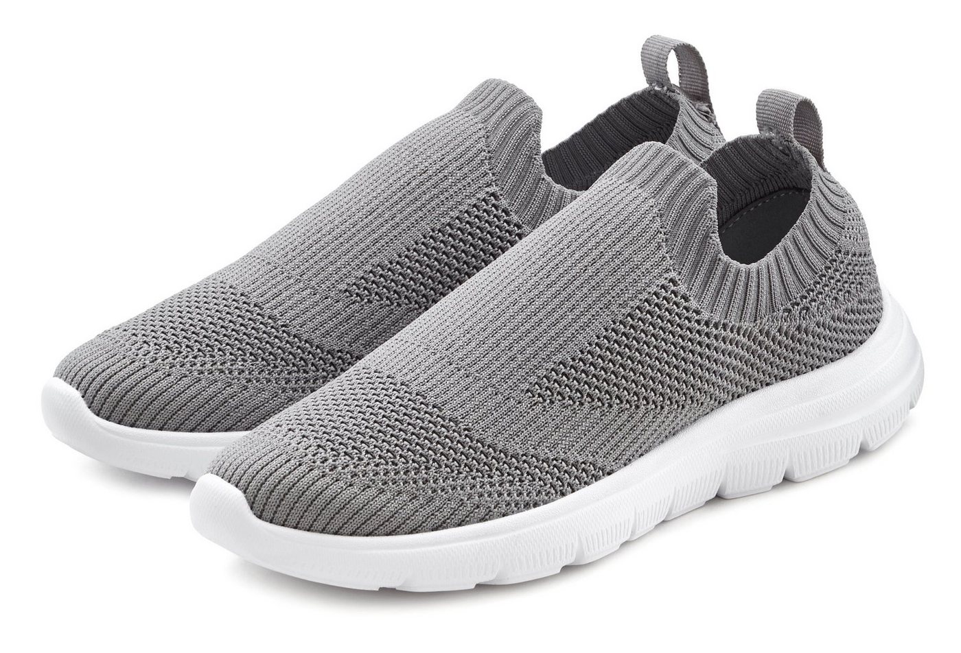 Lascana Sneaker Slipper, Halbschuh ultraleicht und zum Reinschlüpfen VEGAN (grau)