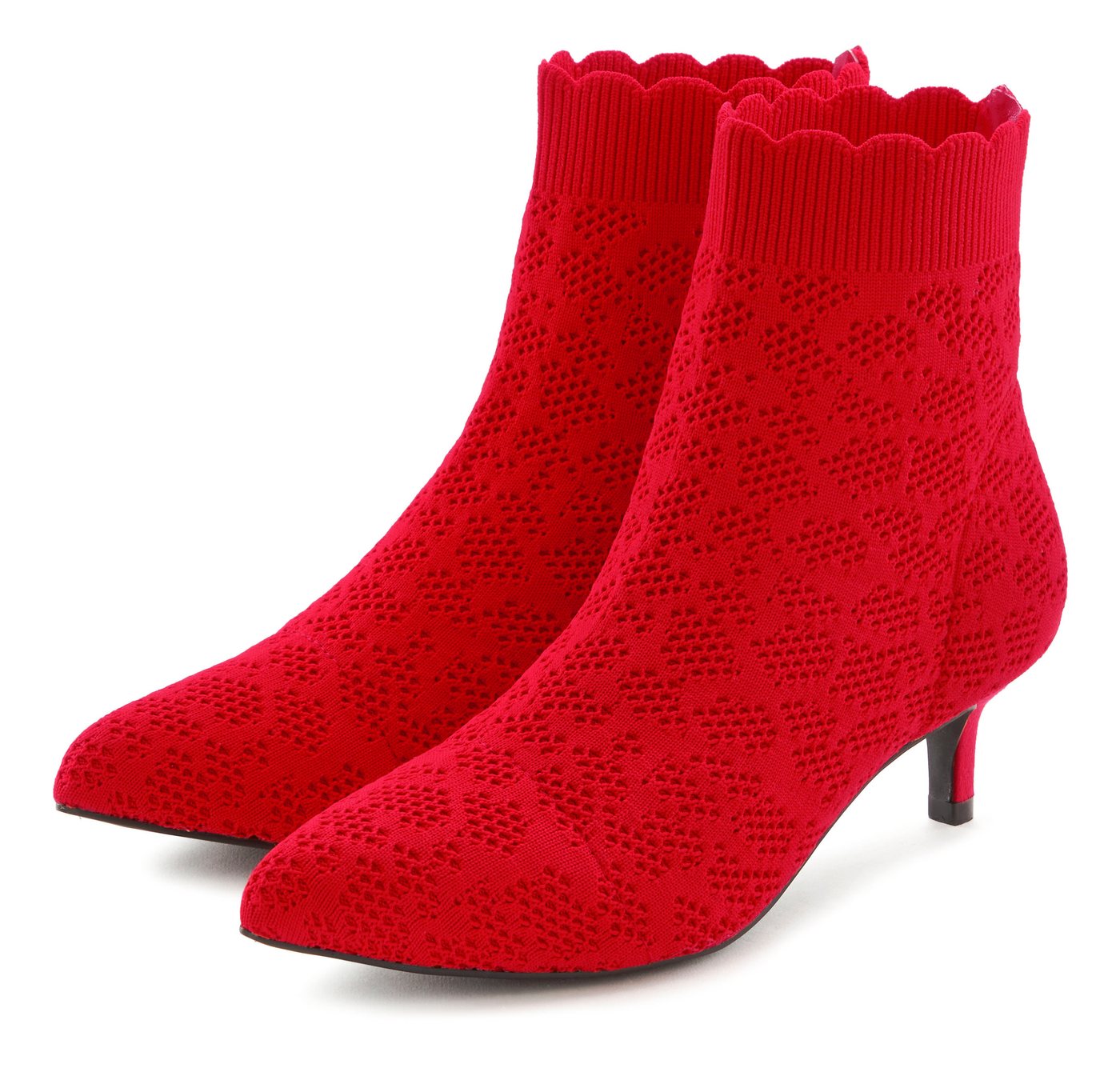 Lascana Sock Boot, Ankleboots High Heel Stiefelette, Stiefel, kleiner Absatz & elastischer Spitze (rot)
