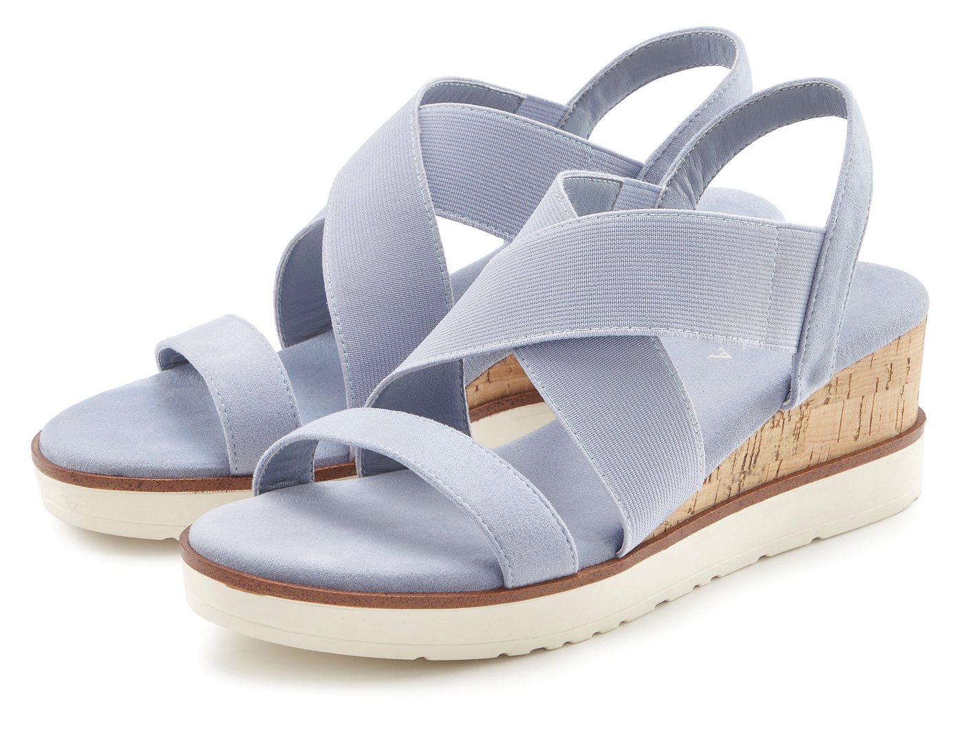Lascana Sommerschuh, offener Schuh, Sandale, Keilsandalette, Sandalette mit elastischen Riemchen VEGAN