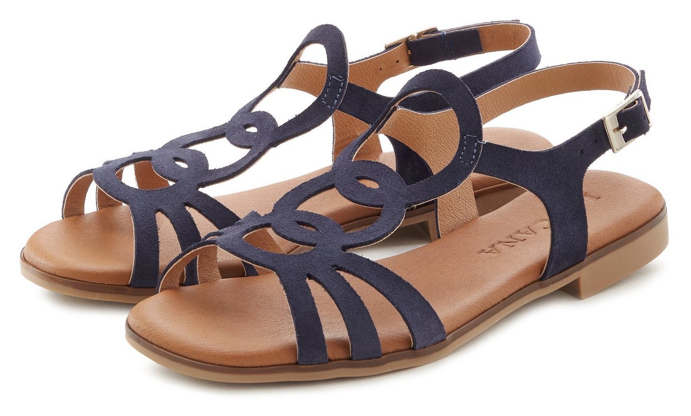 Lascana Sommerschuh Sandale aus hochwertigem Leder, Sandalette, Sommerschuh (blau)