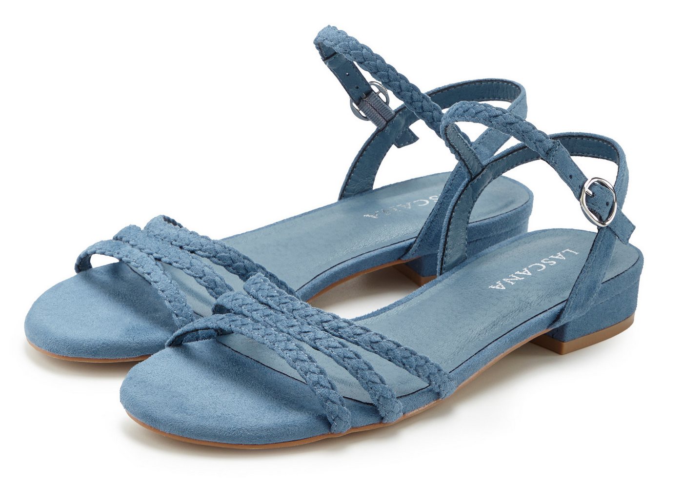 Lascana Sommerschuh Sandale Sandalette, Sommerschuh mit geflochtenen Riemchen VEGAN
